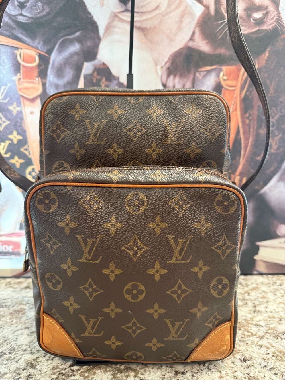 Louis Vuitton Monogram Canvas Messenger Bag in Brown and Tan